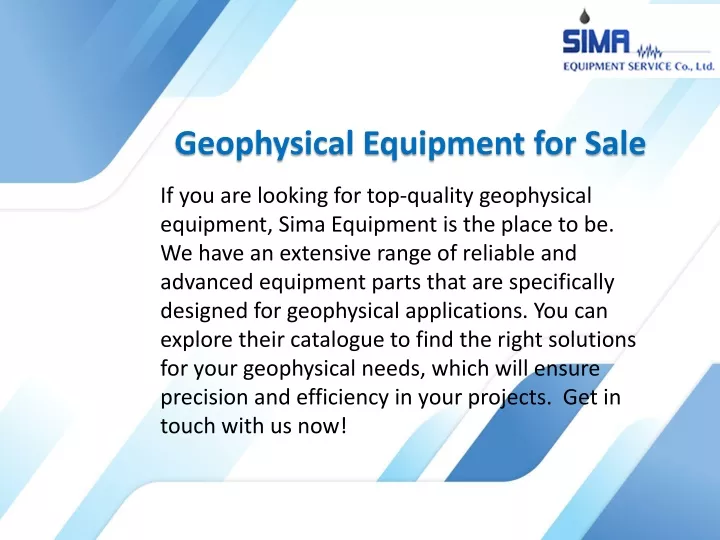 geophysical equipment for sale