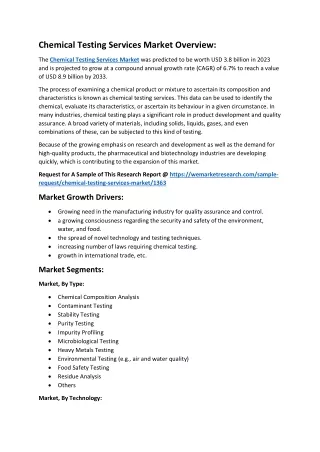 chemical testing services market overview