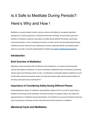 Is it Safe to Meditate During Periods?: Here’s Why and How !