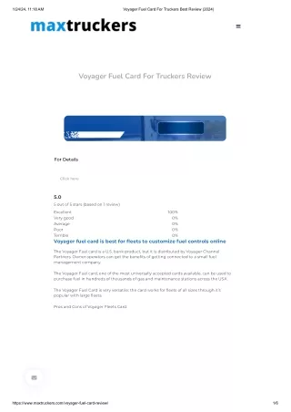 Voyager Fuel Card For Truckers Best Review (2024)