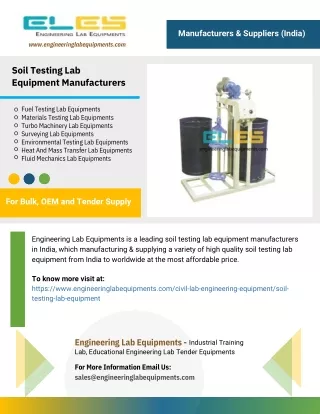 Soil Testing Lab Equipment Manufacturers