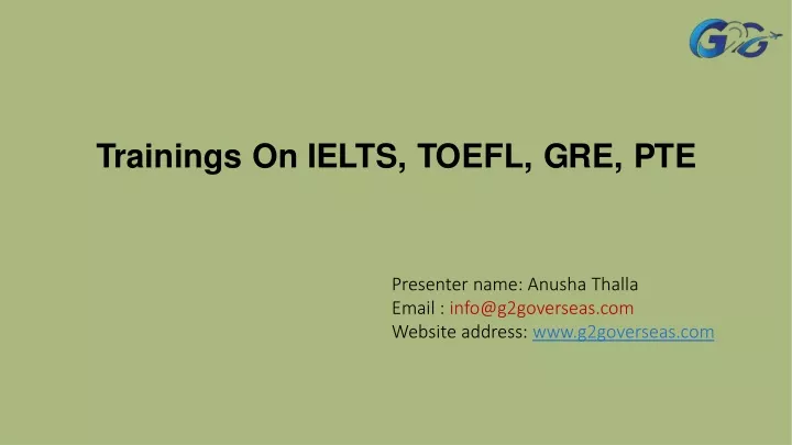 trainings on ielts toefl gre pte