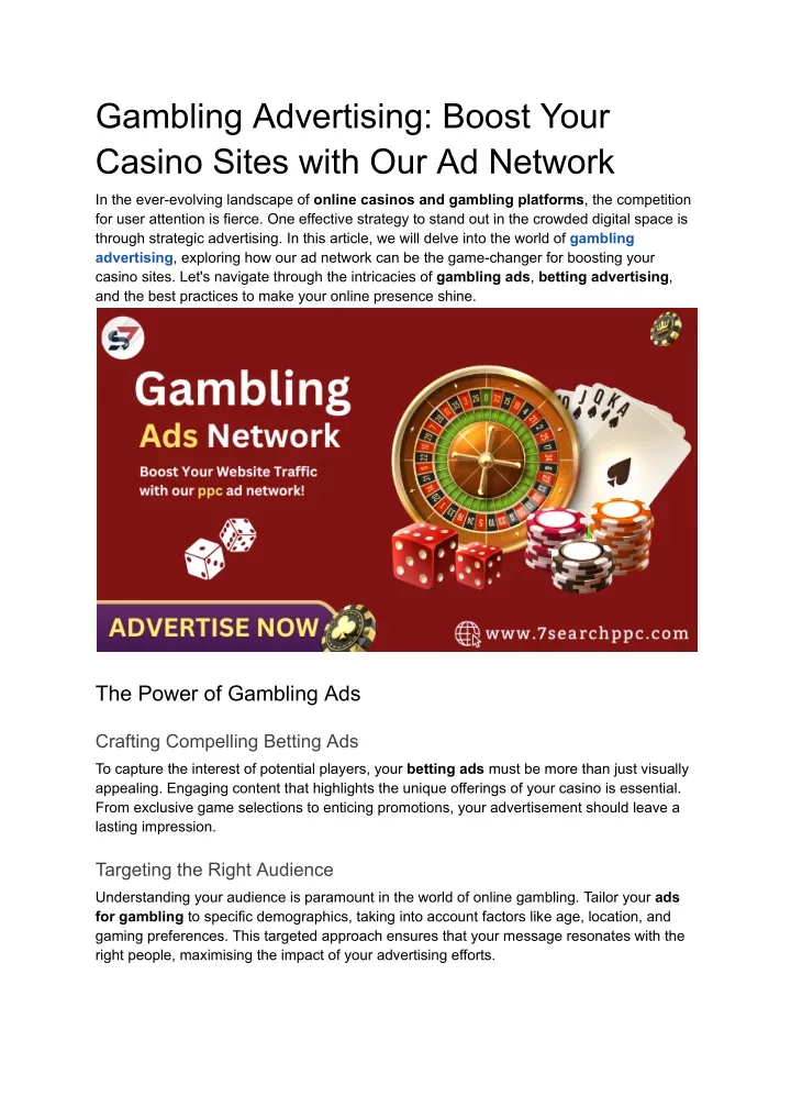 gambling advertising boost your casino sites with