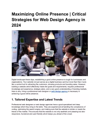 Strategies for Web Design Agency to Grow Online Presence | 2024