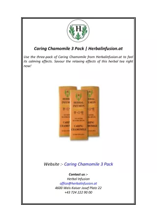 caring chamomile 3 pack herbalinfusion at