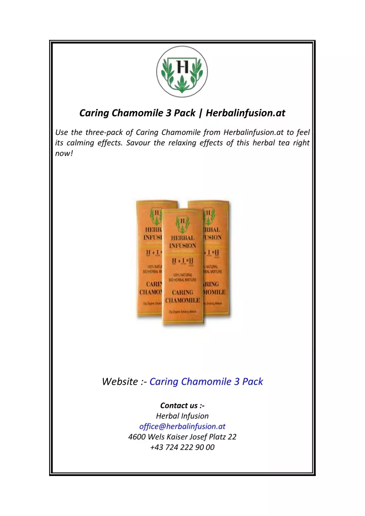 caring chamomile 3 pack herbalinfusion at