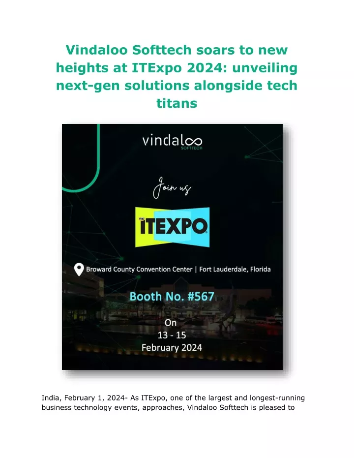 vindaloo softtech soars to new heights at itexpo