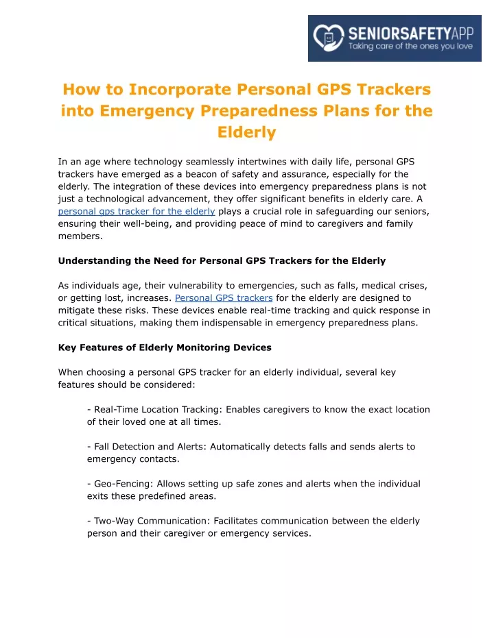 how to incorporate personal gps trackers into