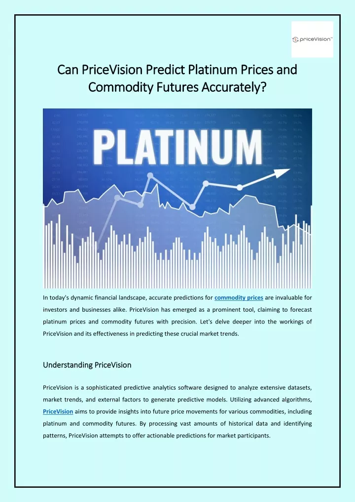 can pricevision predict platinum prices