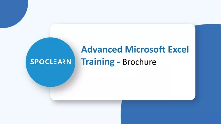 advanced microsoft excel training brochure