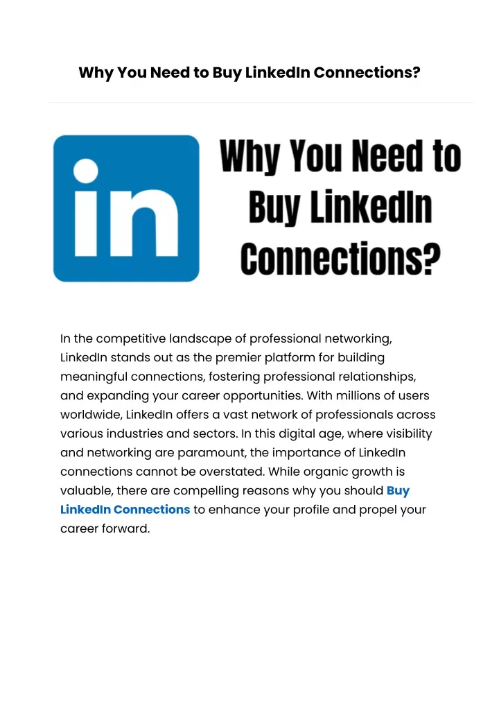 why you need to buy linkedin connections