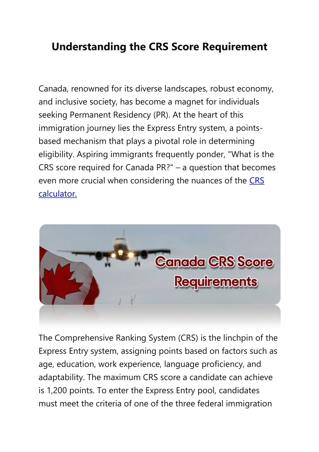 PPT - Understanding the CRS Score Requirement PowerPoint Presentation ...