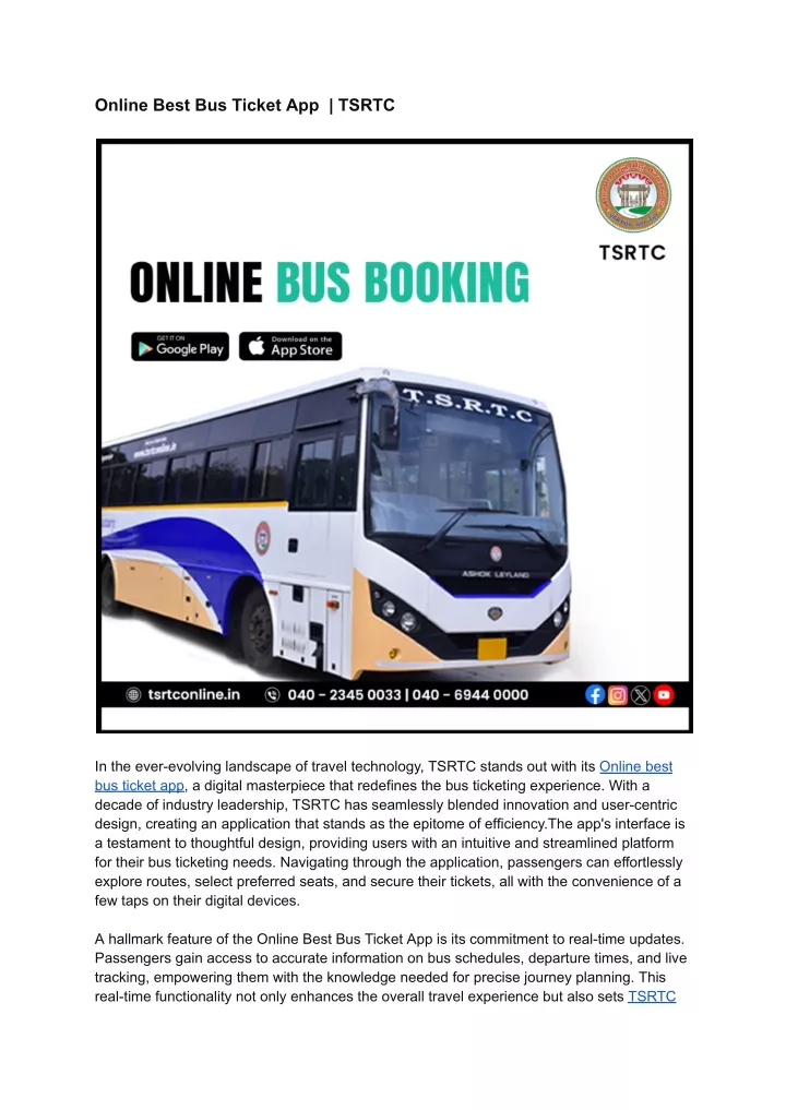 online best bus ticket app tsrtc