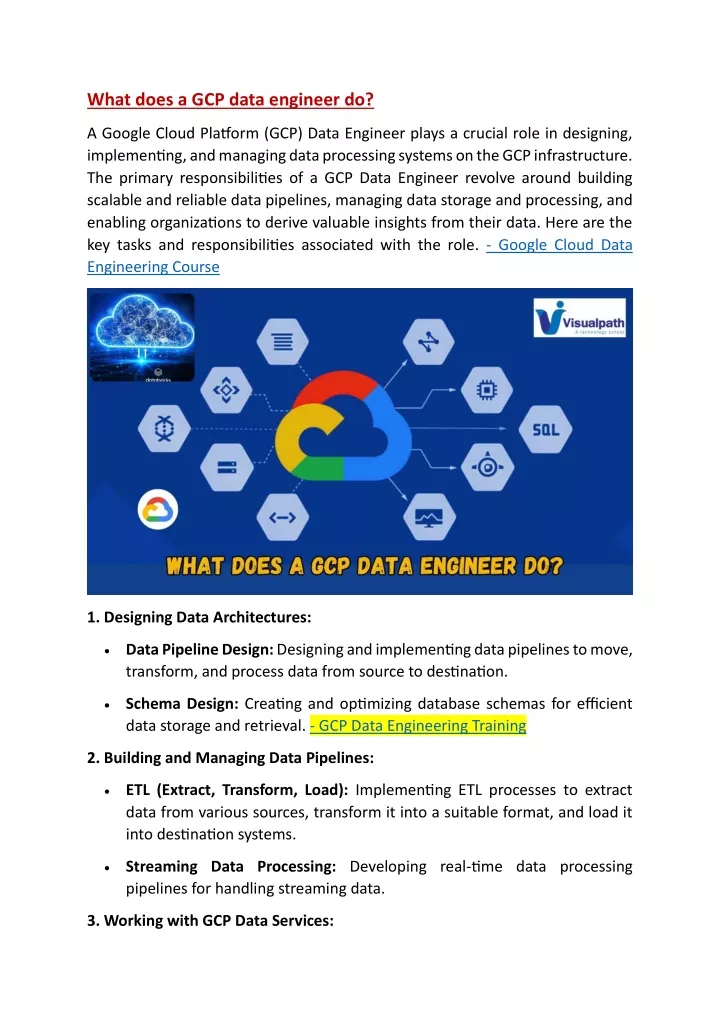 what does a gcp data engineer do