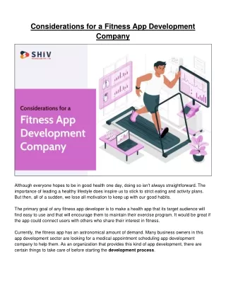 Choosing the Best Fitness App Development Company - An Insightful Blog