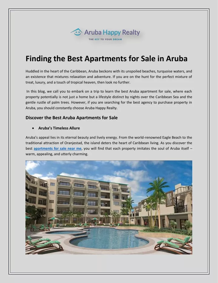 finding the best apartments for sale in aruba