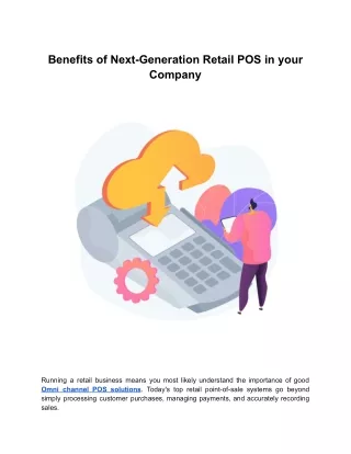 Benefits of Next-Generation Retail POS in your  Company