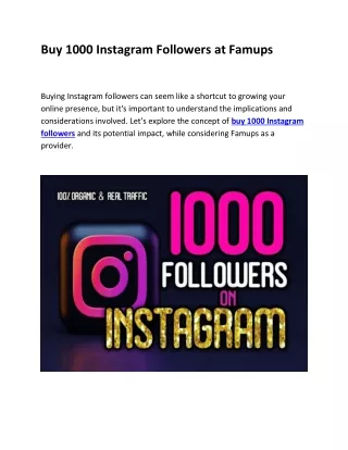Buy 1000 Instagram Followers at Famups