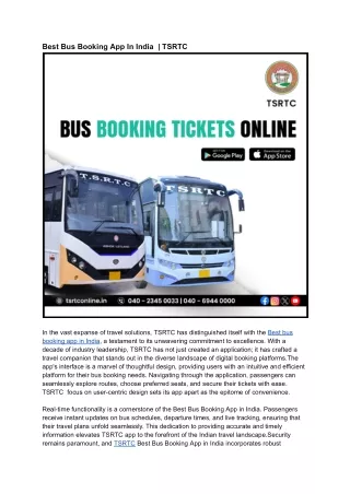 best bus booking app in india tsrtc