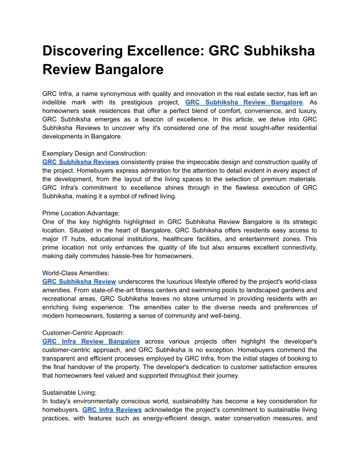 discovering excellence grc subhiksha review