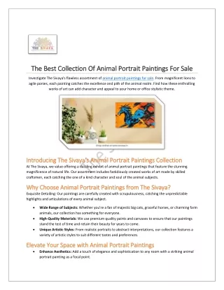 The Best Collection Of Animal Portrait Paintings For Sale