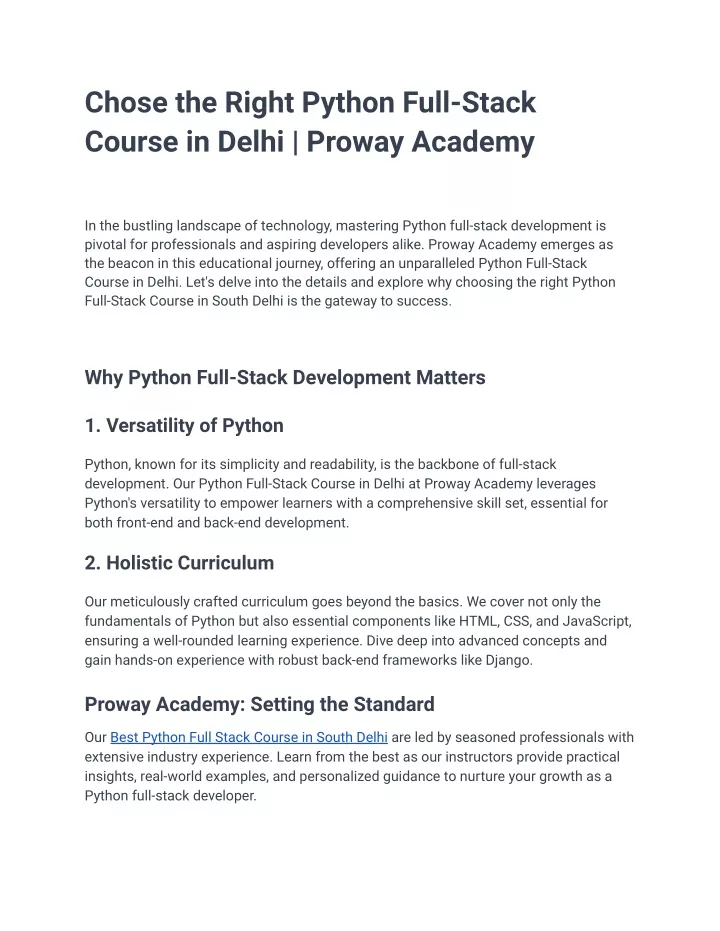 chose the right python full stack course in delhi