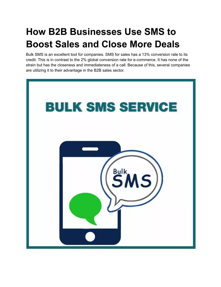 how b2b businesses use sms to boost sales