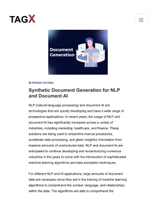 Synthetic Document Generation for NLP and Document AI