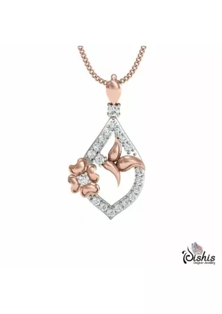 Adhishree Gold And Diamond Pendant by Dishisjewel.