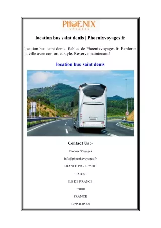 location bus saint denis  Phoenixvoyages.fr