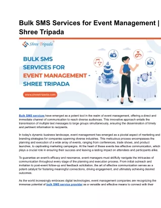 bulk sms services for event management shree