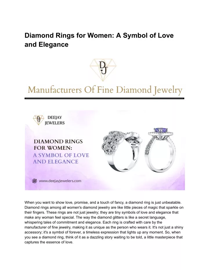 diamond rings for women a symbol of love