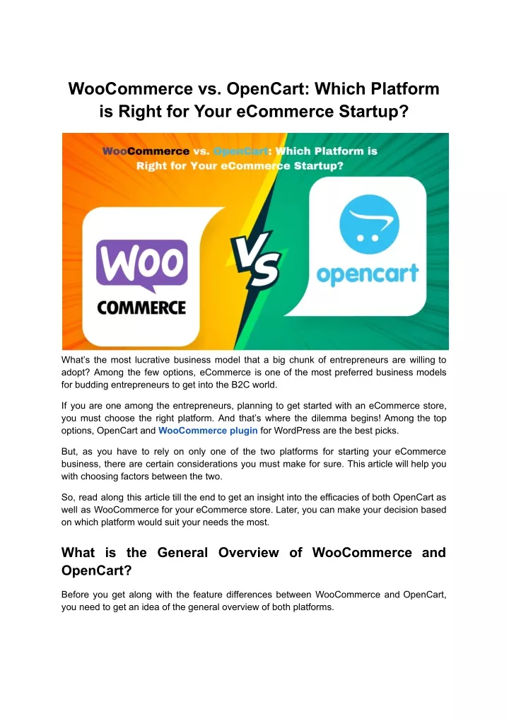 woocommerce vs opencart which platform is right