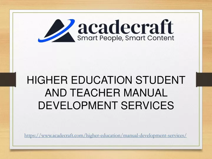 higher education student and teacher manual