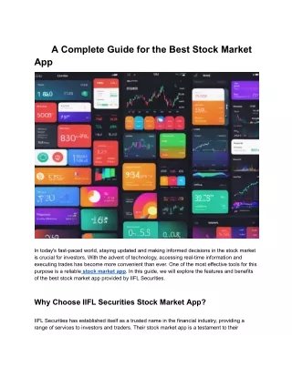 A Complete Guide for the Best Stock Market App