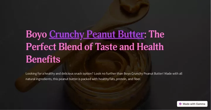 boyo crunchy peanut butter the perfect blend