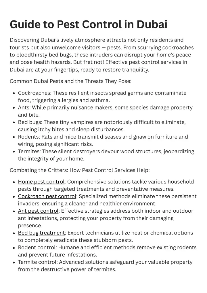 guide to pest control in dubai