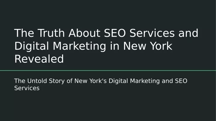 the truth about seo services and digital