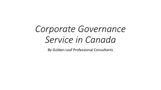 Leading the Way: Corporate Governance Service in Canada