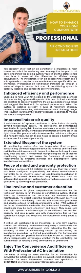HOW TO ENHANCE YOUR HOME COMFORT WITH PROFESSIONAL AIR CONDITIONING INSTALLATION