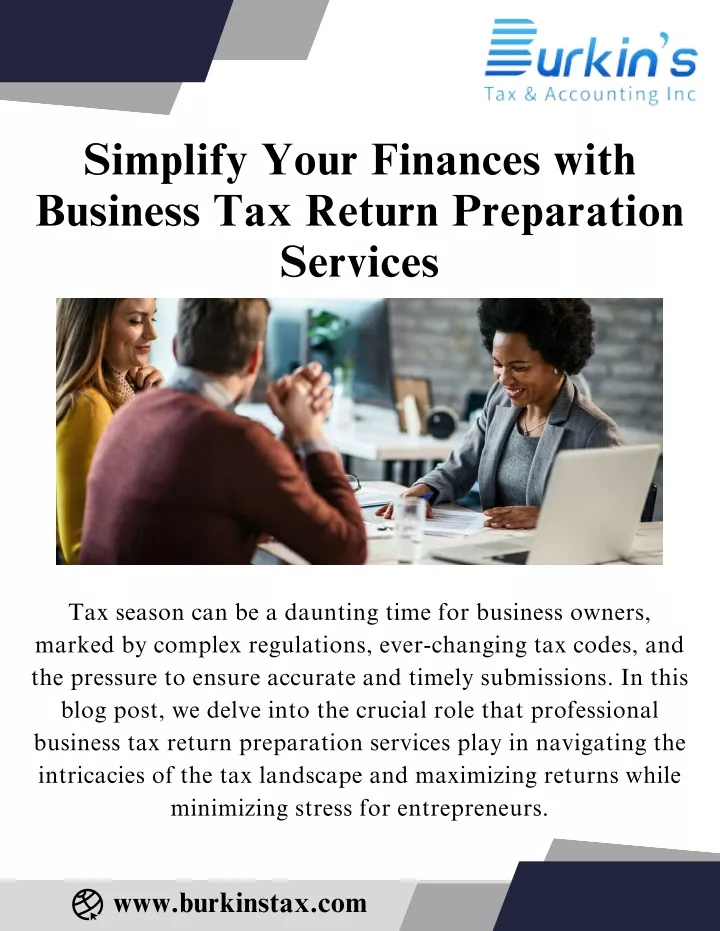 simplify your finances with business tax return