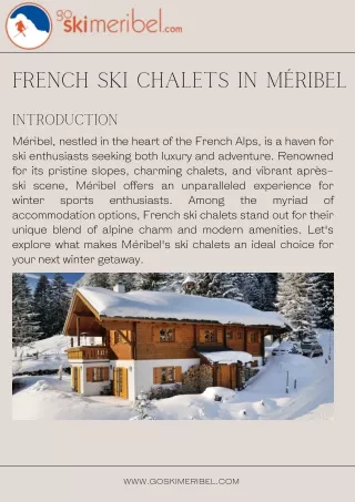 French Ski Chalets in Méribel