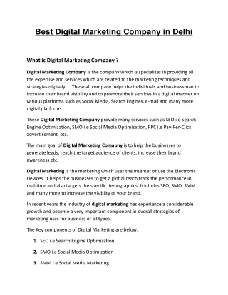 Digital Marketing Company in Delhi