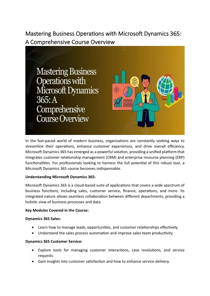 mastering business operations with microsoft