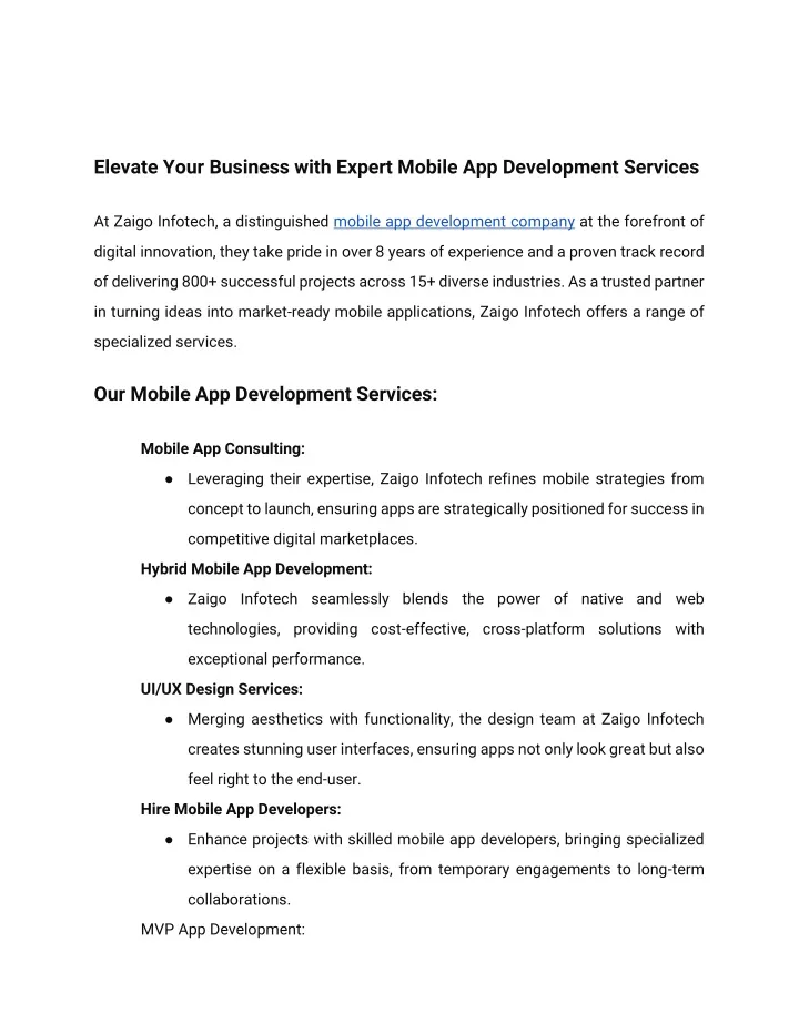 elevate your business with expert mobile