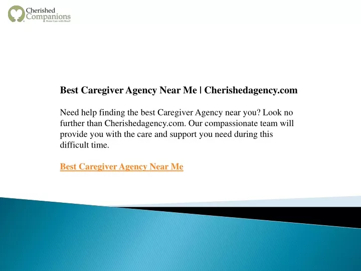 best caregiver agency near me cherishedagency