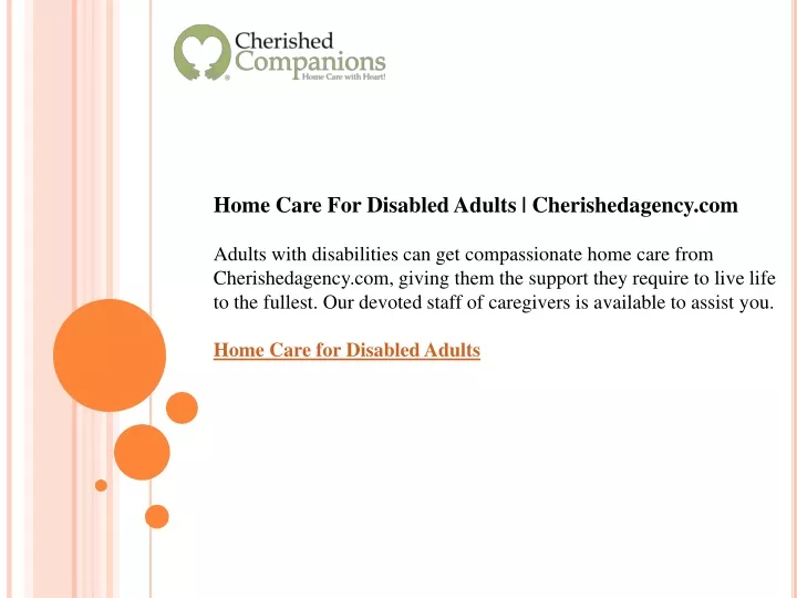 home care for disabled adults cherishedagency