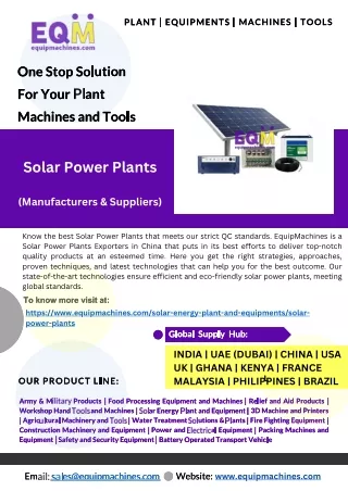 Best Solar Power Plants Exporters in China