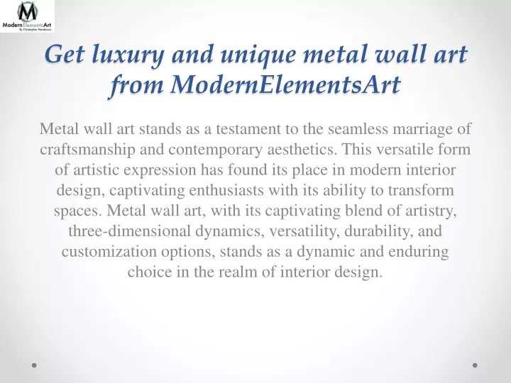 get luxury and unique metal wall art from modernelementsart