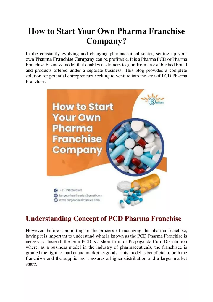 how to start your own pharma franchise company
